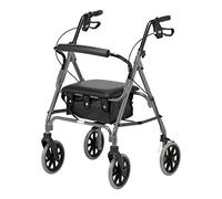 Days Lightweight Folding Four Wheel Rollator Walker with Padded Seat, Lockable Brakes, Ergonomic Handles, and Carry Bag, Mobility Aids, Medium, Quartz