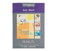 Dayspring Get Well biglietto d' auguri con rilievo ecru buste, 12 count, Peanuts (77553)