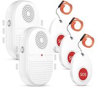 Daytech Allarme per Anziani,Pulsante Salvavita Anziani,Campanello per Anziani,Ideale per Le Persone Care che Necessitano di Assistenza Domiciliare(2 Ricevitore + 3 Pulsanti)