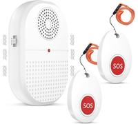 Daytech Allarme per Anziani,Pulsante Salvavita Anziani,Campanello per Anziani,Ideale per Le Persone Care che Necessitano di Assistenza Domiciliare(1 Ricevitore + 2 Pulsanti)