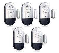 Daytech, allarme per finestra, allarme per porta, camper, porta, finestra, sensore di allarme, casetta da giardino, 120 db, sensore di allarme antieffrazione, per casa (argento x 5)