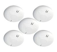 DAYTECH Rilevatore fumo con Batteria da 10 Anni, Allarme Incendio Conforme Allo Standard EN14604, ideale per case, appartamenti e affitti (set da 5, bianco)