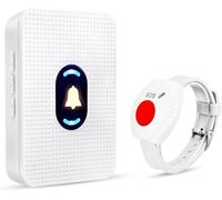 Daytech Salvavita Anziani,L'allarme per Anziani è Adatto per Anziani/Pazienti/Donne in Gravidanza/Bambini che Necessitano di Assistenza Domestica(1 ricevitore + 1 braccialetto)