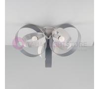 DAYTONA Plafoniera Moderna a 3 Luci con cerchi metallo bianco e grigio