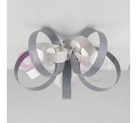 DAYTONA Plafoniera Moderna a 5 Luci con cerchi metallo bianco e grigio