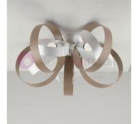 DAYTONA Plafoniera Moderna a 5 Luci con cerchi metallo bianco e tortora