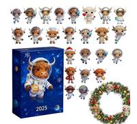 Dayysiuy Calendario Avvento Con Ornamenti Natalizie | 24-Giorni Acrilico 2D - Decorazioni Animali Calendario 'Avvento,Per Albero Finestra Parete Porta Adolescenti Bambini Amanti Degli Animali