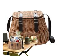 Dayysiuy Cestino Da Picnic Vintage | Cesto Organizzatore Intrecciato A Mano Con Coperchio Per Frutta - Organizzatore Portatile Per Picnic Per Festa Di Compleanno San | Per Campeggio E Attività