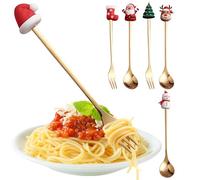Dayysiuy Cucchiaini Piccoli Per Dolci - 1 Set Di Posate Da Tavola In Acciaio Inossidabile,Cucchiaio per le Feste di Natale,Per La Decorazione Delle Feste Di Vacanza Cena E Torta Alla Frutta