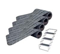 Dayysiuy Tappeto per Scale - 4 Pezzi Moquette per Gradini - Antiscivolo Resistente alle Macchie per Esterni Viaggi Campeggio Veicoli Animali Domestici