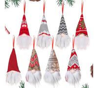 Dazhtu Set di 8 Gnomi Natalizi, Gnomo di Natale Decorativo, Babbo Natale Bambola Ornamenti da Appendere, Elfo Babbo Natale Peluche, Decorare la casa, Camini Decorazioni Natalizie Vacanza Presente