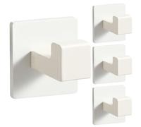 DAZI Gancio autoadesivo, per bagno, cucina, camera da letto, garage, hotel, armadio, 4 pezzi (Bianco)