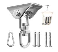 Dazkzooy Gancio Soffitto in Acciaio 304 Inossidabile 450 kg - Ganci Altalena Cuscinetto con Fissaggio a Vite per Sedia Sospesa, Yoga, Sacco da Boxe, Amaca - 360° Rotazione