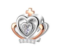 Dazlily Ciondolo a forma di corona, in argento Sterling 925, per braccialetti e collane, per San Valentino, festa della mamma, regalo di compleanno, gioiello per donne e ragazze, in argento Sterling,