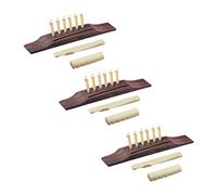 DAZLOR 18 pezzi Bridge Pins/sella/scanalatura Abalone per chitarra acustica - rosso + marrone rosso