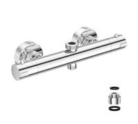 Dazone Miscelatore doccia termostatico anti-scottatura con 2 uscite Alto G3/4" BSP(24 mm)+Basso G1/2" BSP(20 mm), Rubinetto doccia in ottone, montaggio a parete, temperatura costante intelligente
