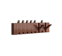 DAZSIAZ Appendiabiti da Parete in Legno a Forma di Pianoforte, Appendiabiti con Gancio Ribaltabile per Cappotti, Borse, Materiale in Faggio, per Ingresso, Camera da Letto, Bagno(Brown,8 hooks)