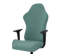 DAZSIAZ Coprisedia da Gaming Universale Elasticizzato AntiGraffio, Coprisedile per Computer da Ufficio e Gaming con Copribraccioli, Protezione per Poltrona Girevole con Cerniera(Green,Short)