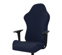 DAZSIAZ Coprisedia da Gaming Universale Elasticizzato AntiGraffio, Coprisedile per Computer da Ufficio e Gaming con Copribraccioli, Protezione per Poltrona Girevole con Cerniera(Navy Blue,Long)