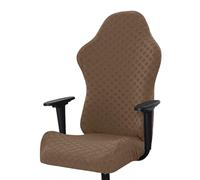 DAZSIAZ Coprisedia da Gaming Universale Elasticizzato AntiGraffio, Coprisedile per Computer da Ufficio e Gaming con Copribraccioli, Protezione per Poltrona Girevole con Cerniera(Brown,Long)