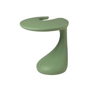 DAZSIAZ Tavolino da Caffè Rotondo a Forma di C, Tavolino Mobile Piccolo, Vassoio da Comodino Semplice e Moderno, Vari Colori, per Soggiorno, Ufficio, Camera da Letto, Balcone(Bean Green,49cm)