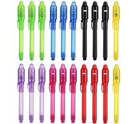 DazSpirit 20 pcs Penna Inchiostro Invisibile per Gadget Compleanno Bambini, Penna Invisibile con Luce per Scrivere Messaggi Segreti, Penne Invisibili Gadget Festa Bambini
