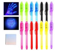 DazSpirit 7 Pezzi Penne a Inchiostro Invisibile con Luce UV, Penna Segreta per Scrivere Messaggi Invisibili, Idea Regalo e Gadget per Feste di Compleanno Bambini