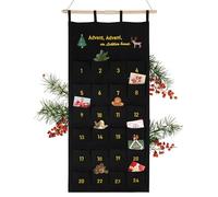 DazSpirit Calendario dell'Avvento in tessuto 2025 con rima dell'Avvento ricamata, calendario dell'Avvento da riempire, arazzo da parete, di alta qualità, decorazione natalizia per famiglie e idea