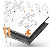 DazSpirit Kit completo di aghi per bambini dai 4 anni in su, Con 2 feltri, 2 aghi e 10 immagini da ricamo, Sicuro e progettato per bambini, Kit artistico per i più piccoli