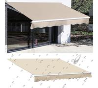 DAZULI Tela di ricambio per tenda da sole retrattile, tessuto in poliestere impermeabile anti-UV, 280 g, resistente copertura per giardino, tettoia parasole (dimensioni: 2,4 x 2,1 m, colore: beige)