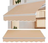 DAZULI Tessuto di ricambio per tenda da sole retrattile, 100% tela parasole in poliestere, 280 g/m², per veranda da giardino (dimensioni: 4,6 x 3,4 m, colore: beige)