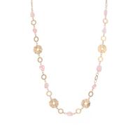 Dazylleco Collana Donna Oro a Catena Lunga Collana Lunghe Boho con Perline di Pietre Naturali Irregolare Gioiello Elegante per Matrimoni Feste Regali di Compleanno Bigiotteria Oro(Pink Crystal)