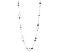 Dazylleco Collana lunga da donna in argento con perle di pietra naturale, elegante collana alla moda, regalo per la festa della mamma, normale, Pietra Cristallo, Non pietra preziosa