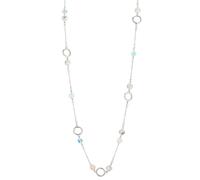 Dazylleco Collana lunga da donna in argento con perle di pietra naturale, elegante collana alla moda, regalo per la festa della mamma, normale, Pietra Cristallo, Non pietra preziosa