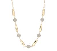 Dazylleco Collana lunga da donna, in oro, lunga con perle, grande gioiello alla moda, idea regalo per la mamma, Resina Perla, Non pietra preziosa