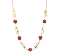 Dazylleco Collana lunga da donna, in oro, lunga con perle, grande gioiello alla moda, idea regalo per la mamma, Resina Perla, Non pietra preziosa