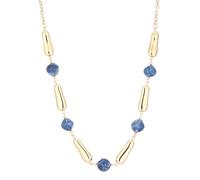 Dazylleco Collana lunga da donna, in oro, lunga con perle, grande gioiello alla moda, idea regalo per la mamma, Resina Perla, Non pietra preziosa