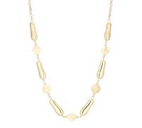 Dazylleco Collana lunga da donna, in oro, lunga con perle, grande gioiello alla moda, idea regalo per la mamma, Resina Perla, Non pietra preziosa