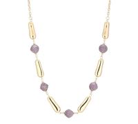 Dazylleco Collana lunga da donna, in oro, lunga con perle, grande gioiello alla moda, idea regalo per la mamma, Resina Perla, Non pietra preziosa