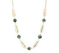 Dazylleco Collana lunga da donna, in oro, lunga con perle, grande gioiello alla moda, idea regalo per la mamma, Resina Perla, Non pietra preziosa