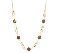 Dazylleco Collana lunga da donna, in oro, lunga con perle, grande gioiello alla moda, idea regalo per la mamma, Resina Perla, Non pietra preziosa