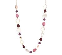Dazylleco Collana Lunga da Donna Oro/Rosa Oro Lunga Catena di Perle Gioiello alla Moda Collana per Maglione Lunga Regalo di Compleanno per Donne, 77 cm, Resina, Non pietra preziosa