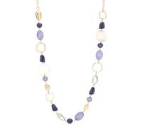 Dazylleco Collana Lunga da Donna Oro/Rosa Oro Lunga Catena di Perle Gioiello alla Moda Collana per Maglione Lunga Regalo di Compleanno per Donne, 77 cm, Resina, Non pietra preziosa