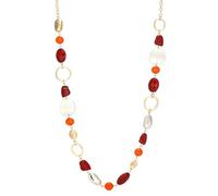 Dazylleco Collana Lunga da Donna Oro/Rosa Oro Lunga Catena di Perle Gioiello alla Moda Collana per Maglione Lunga Regalo di Compleanno per Donne, 77 cm, Resina, Non pietra preziosa