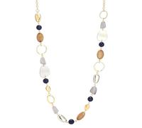 Dazylleco Collana Lunga da Donna Oro/Rosa Oro Lunga Catena di Perle Gioiello alla Moda Collana per Maglione Lunga Regalo di Compleanno per Donne, 77 cm, Resina, Non pietra preziosa