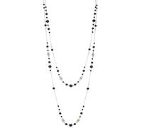 Dazylleco Collana lunga di perle da donna, in argento, a doppio filo, idea regalo per la festa della mamma, Perla, Non pietra preziosa