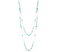 Dazylleco Collana lunga di perle in argento da donna, con catena di perle, collana da donna, gioiello alla moda, regalo per la festa della mamma, Pietra, Non pietra preziosa