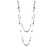 Dazylleco Collana lunga in argento con perle da donna, a doppio filo, gioiello alla moda, regalo per la festa della mamma, 108 cm, 94 cm, Pietra, Non pietra preziosa