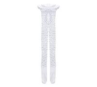 Dazzerake Collant a rete per BambinaCalzamaglia con Strass Lucidi per Bambine Calzamaglia a Rete per Ragazza alla Moda Calze Estive Collant Pantalon 2-7 Anni (Bianco, Taglia Unica)