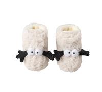 Dazzerake Scarpe Primo Passo per Bambino Ragazzo Ragazza 0-18 Mesi Antiscivolo Scarpa Forma di Pecora Scarpe Bambino Inverno, Bianco A, 18 mois
